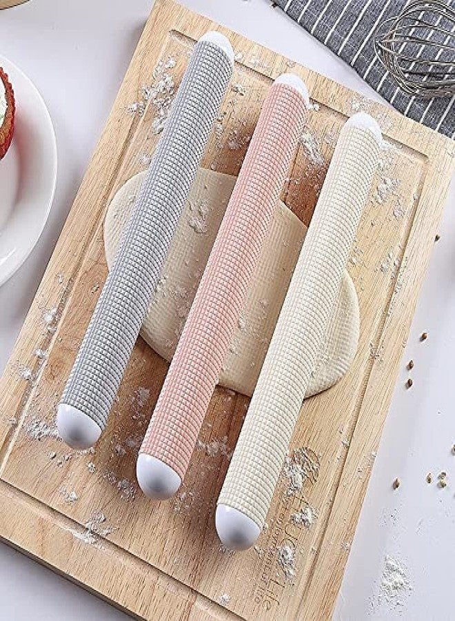 HEXONIQ Rolling Pin for Baking, Food Grade Plastic, Non-Stick, Anti-Mildew, Easy to Clean (10.23 x 1.37 x 1.37 Inches) (Pack of 3-Mix) - Image 2